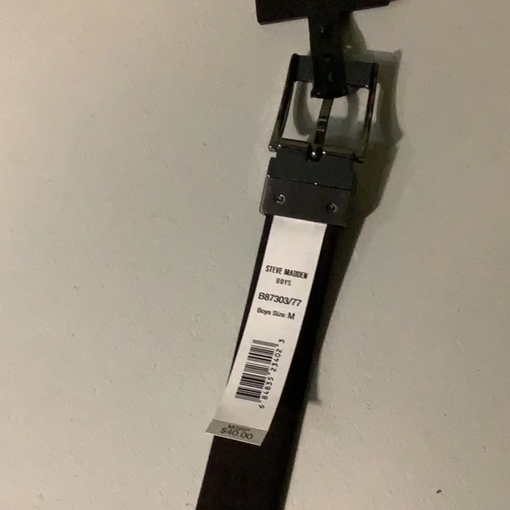 Steve Madden black belt, boys M, 26/28 NWT